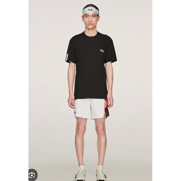 Y3 Regular Fit Printed Recycled Polyester Stretch Climacool Shorts & Tights Set - Picture 1 of 8